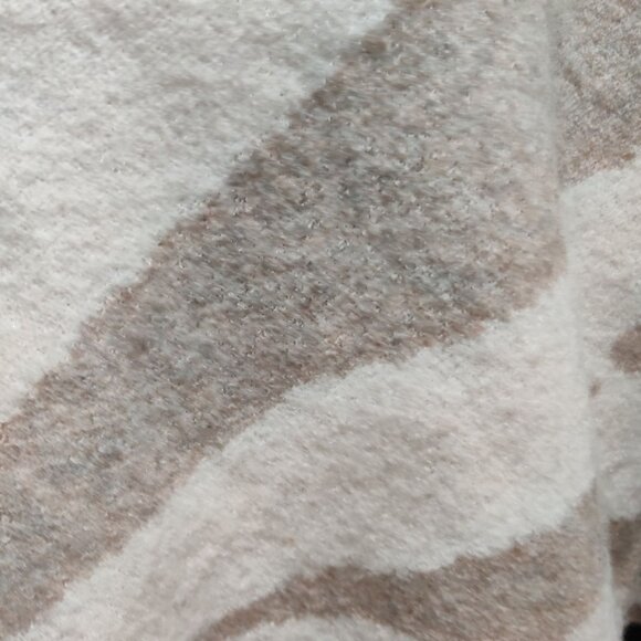 Debut XS Beige Cream Zebra Print Oversized Cowl Neck Sweater Textured Knit Cute - Picture 5 of 12